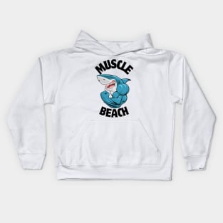 Muscle Beach Shark Kids Hoodie